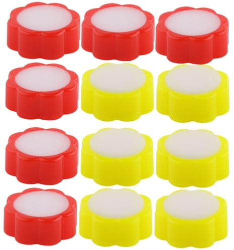 Gadpiparty 12Pcs Finger Moistener Sponge for Cash Counting Financial Supplies Office Tool Flower Shape Red Yellow for Accurate Paper Sorting and Efficient Fingertip Wetting
