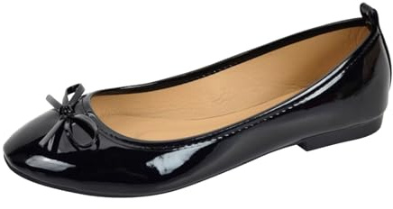 2026 Pretty Ballerinas Women's Balerina Shoes Medieval Flat Summer Girls Comfortable Velvet Width H Traditional Elegant Gymnastics (Black, 4)