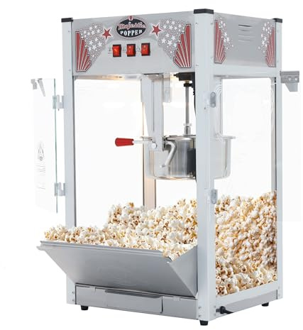Majestic Popcorn Machine - 16oz Stainless Steel Kettle Makes up to 96 Cups - Electric Popcorn Popper Machine with Scoop, Measuring Cups, Serving Bags and Buckets by Superior Popcorn Company