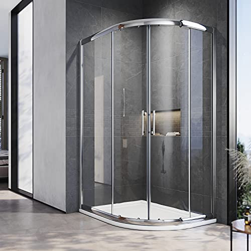ELEGANT 1000 x 800 mm Quadrant Shower Cubicle 6mm Glass Sliding Door Shower Enclosure