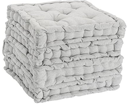 Nicola Spring Grey Seat Cushions - Pack of 4 - French Mattress Dining Chair Cushions Seat Pads Indoor Kitchen Outdoor Garden Patio Chair Pad Dining Bolster Cushion