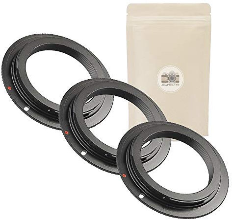 3x M42 EOS - Anello adattatore per obiettivo M42 verso corpo macchina Canon EOS EF EFS - 100% in metallo - Messa a fuoco infinito conservata - Adaptout marca francese