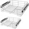 Casaria® 2x Teleskopschublade Schrank Schubladen Ausziehbar 60cm 25kg Belastbar Verchromt Korbauszug mit Zubehör Haushalt Küchenschrank Kleiderschrank