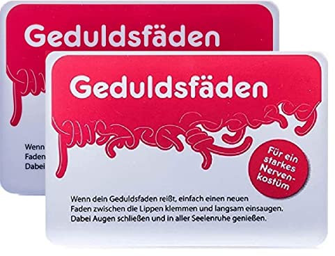 Geduldsfäden, Fruchtgummischnüre mit Erdbeergeschmack aus der Schiebeschachtel, 2er Pack (48g), von Liebeskummerpillen