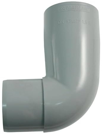 Marley Regenrinnen System Dachrinnenteile DN 75 Fallrohrsystem Grau RAL 7040 Dachrinnenset aus PVC (Rohrbogen 87°)