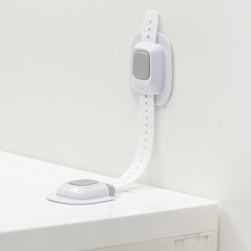 YEYA No Drill Anti tip Furniture Straps Wall Anchors for Baby proofing (Upgraded 2P)