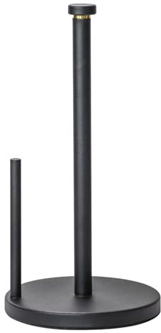 Black Paper Towel Holder Countertop, Black Stainless Steel Paper Towel Holder for Kitchen Bathroom with Anti Slip Weighted Base, Kitchen Roll Holder Fit Standard and Large Rolls,Gifts for Mother Day
