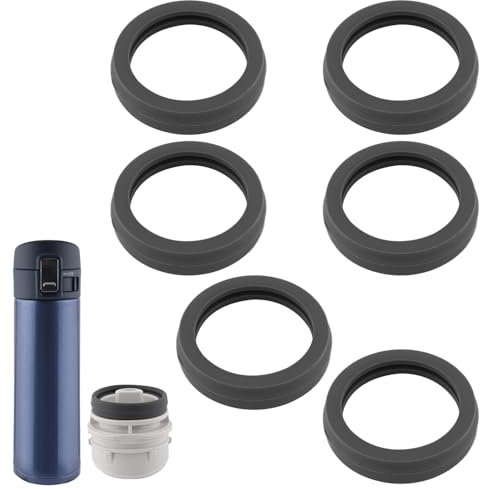 BOXOB 6pcs Stopper Gasket Replacement Compatible with Zojirushi Stainless Steel Mug 16oz 12oz, Silicone Ring Seal Parts Leak-Proof O-Ring Parts for SM-K Series Accessories BPA Free