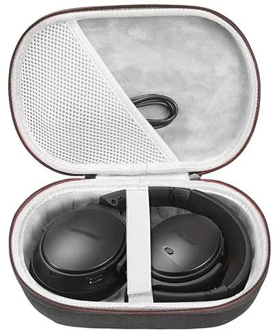Étui de transport rigide avec pochette de rangement pour câble compatible avec Bose QuietComfort/QuietComfort Ultra/QuietComfort 45/Compatible avec Sony WH-1000XM4/WH-1000XM5