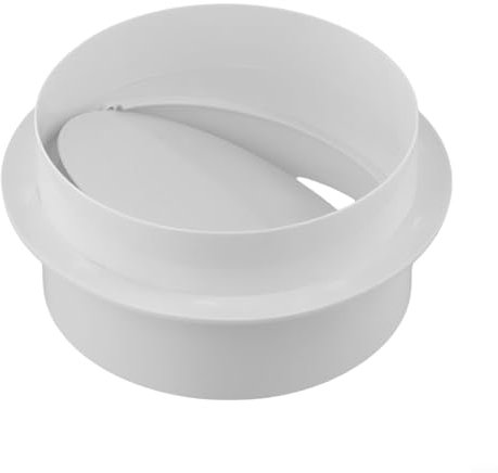 Ventilation Pipe Round Check Valve Anti Backdraft Air Duct Control Single Way Flow Valve for Exhaust Fan Bathroom Kitchen Ducting System Home Ventilation System White(150MM)