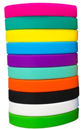 HOLIDYOYO Braccialetti in Silicone Solidi 100 Pezzi, Flessibili