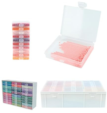 predolo Conteneurs de rangement pour peinture diamant avec couvercle, plateau léger pour perles