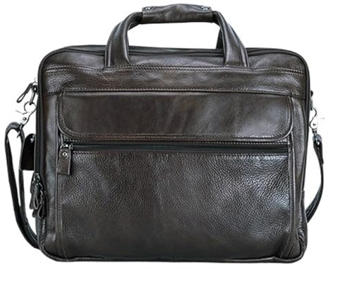 laptopfodral, Kontorsväska i äkta läder A4 Handväska Business Casual Herrresor 15,6 axelväskor for bärbar dator