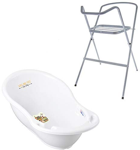 Baignoire bébé thermomètre Blanc Biche 86 cm + Pied