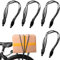 Diealles Shine Fahrrad Spanngurt, 4 Stück Spanngurt mit Haken, 3 in 1 Spanngummi Flach Verstellbar Gepäckspanner Gepäckträger Gurt Fahrrad, Expander mit Haken für Motorradhelme Fahrradgepäck