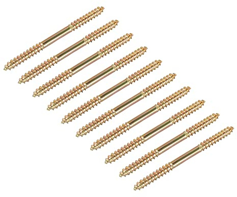 uxcell 5x65mm Hanger Bolts, 12pcs Double Ended Self-Tapping Thread Wood to Wood Dowel Screws for Wood Connecting