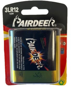 Pila petaca alcalina 3LR12, Alta duración, Ideal para Dispositivos electrónicos y Juguetes. Blister con 1 Unidad.
