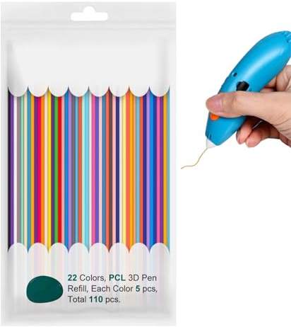 Yoowan 22 Colors 3D Pen Filament Refills,3D Pen Refills,3-D Pe-N Filament,Low Printing Temperature 2.5mm,Rapid Prototyping And Melting,Indifferent And Unstimulating(110pcs)