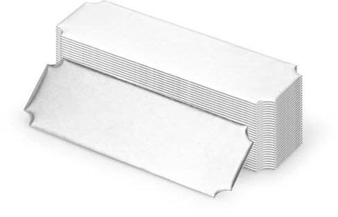 Modixun Lot de 30 plaques nominatives avec dos adhésif, vierges gravées au laser, plaque de trophée personnalisée, plaque de trophée gravée personnalisée (Argent)
