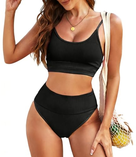 ADUDVLO High Waisted Bikini Set for Women Two Piece Women's Bikinis, Swimwear for Women UK, Bikini Set Beach & Holiday