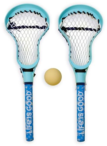 Life is Good Hydro Lacrosse - Juego de Agua (Azul Aguamarina), Juego de Lanzamiento de Lacrosse Impermeable con Bola Flotante, Palos de Agarre de Espuma de 19.3 Pulgadas para Piscina, Playa, Parque