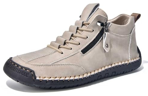 Genérico 2026 Zapatos Casuales para Hombre con Cremallera Lateral y diseño con Cordones para Uso Diario. Cuero para Mayor Comodidad Durante Todo el año. Versátiles para Jeans y Pantalones Casuales.
