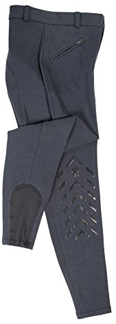 PFIFF 102456 Reithose Piccola , Silikongrip, Kniebesatz, elastischer Beinabschluss, mit Gürtelschlaufen, Kinder, Blau, 128