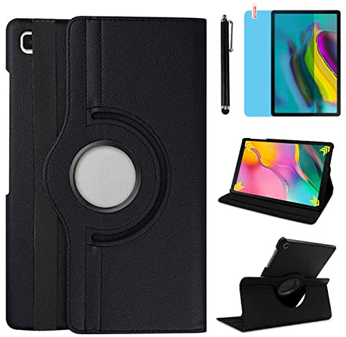 Hülle für Samsung Galaxy Tab S5e 10.5'' 2019 (SM-T720 T725 T727), 360 Grad drehbarer Ständer Smart Schutzhülle,Mit Stylus Pen,Bildschirm Film (Black)