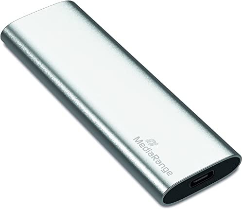 MediaRange Externes SSD Laufwerk 120 GB - USB Type-C Solid State Laufwerk mit 3.2 Gen 2 Flash Technologie, blitzschneller Datentransfer, Lesen bis zu 450 MB/s, Schreiben bis zu 420 MB/s