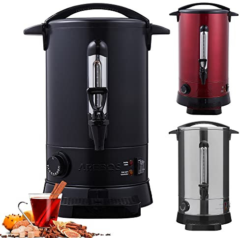 Arebos Distributeur de Boisson Chaudes 1650W | Chaudière à eau 20L 90 Tasses | Marmite à Vin Chaud en Inox | Thé Café Soupe Dispositif de réchauffement |Thermostat | Réglage de la température 30-110°C