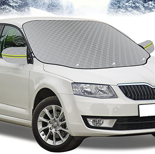 GADLANE Auto Frontscheibenabdeckung Winter - Magnetische Windschutzscheibenabdeckung - Faltbar, Extra Dick und Wasserdicht - für Frost, EIS, Schnee, Sonne - 145 x 118 cm