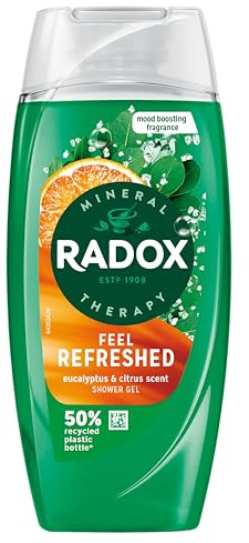 Radox Mineral Therapy Feel Refreshed Shower Gel body wash uniquely blended with minerals, herbs and a eucalyptus & citrus scent for a mood-boosting experience 225 ml