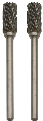 2 Pcs Die Grinder Bits Carbide, Tungsten High Speed Double Rotary Deburring File Drill Carving Sanding Working Tools Set for Metal Steel Wood Plastic Polishing Grinding Engraving Accessories