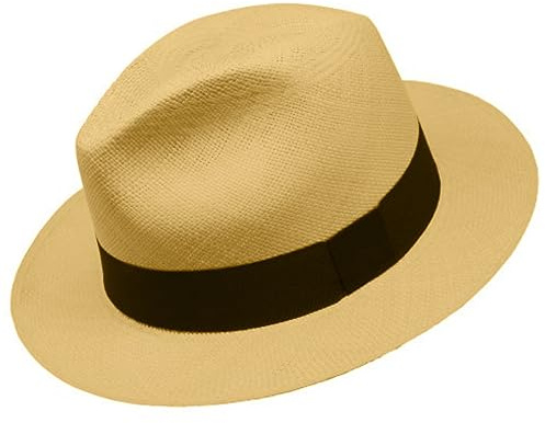 Gamboa Fedora Panamahatt män och kvinnor sommar stråhatt panamahatt solhatt UV-skydd UPF50+, Ljusbrun, 60 cm