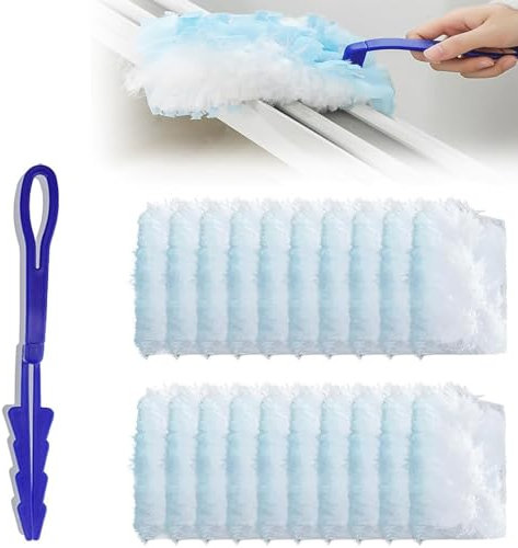 PIMXL ADKOT 20 Stück Staubmagnet Staubwedel Mikrofaser Staubwischer mit 1 Handgriff, Staubfänger, Reinigungsstaub Staubtücher Ersatz-Aufsätzen, Gegen Staub Staubtücher für Staub, Schmutz, Tierhaare