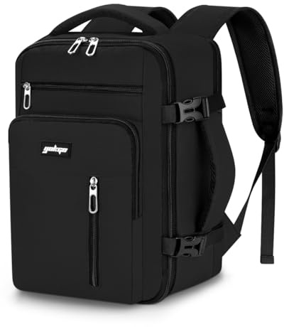 YOKGO Zaino Ryanair 40x20x25,Bagaglio a Mano 40x20x25 Ryanair, Zaino da Viaggio Aereo Piccolo Valigia Zaini Zainetto Uomo Donna 20L Borsa Porta PC 15,6” Laptop per Lavoro Casual Antifurto Nero