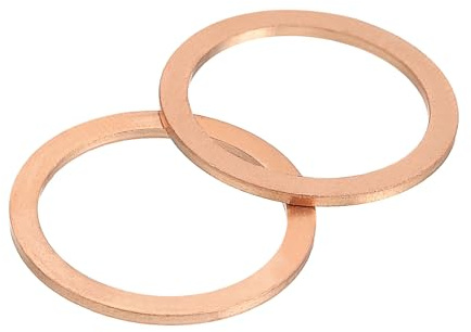 sourcing map M24 Flat Washer, 15 Pcs Copper Ring Flat Washers 30mm OD Metal Sealing Gasket Ring for Screws Bolts Nuts