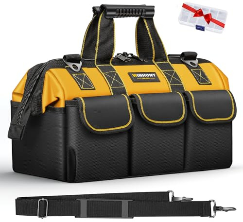 WINHUNT Borsa porta attrezzi, 45,7 cm di larghezza, 600 denari, grande borsa per attrezzi per fai da te e attrezzature, giallo e nero