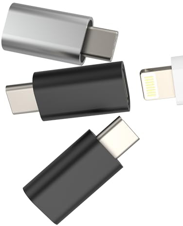 Lightning till USB C-adapter (3 stycken) för iPhone 16 Pro Max typ C-kontakt för Apple MFi-certifierad laddarkabel för iPad MacBook Charger Connector kompatibel med Samsung S25 Thunderbolt