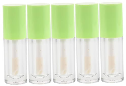 WRITWAA 5pcs Travel-friendly Lip Gloss Tubes Diy Lip Gloss Containers Big Brush Shimmer Refillable Tube Plastic Packaging