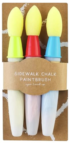 Sidewalk Chalk Paint Brush Set - 3 Pieces Sidewalk Chalk Brush, Liquid Street Chalk, Children's Painting Brush Set, Washable and Easy to Clean, Ideal for Creative Play