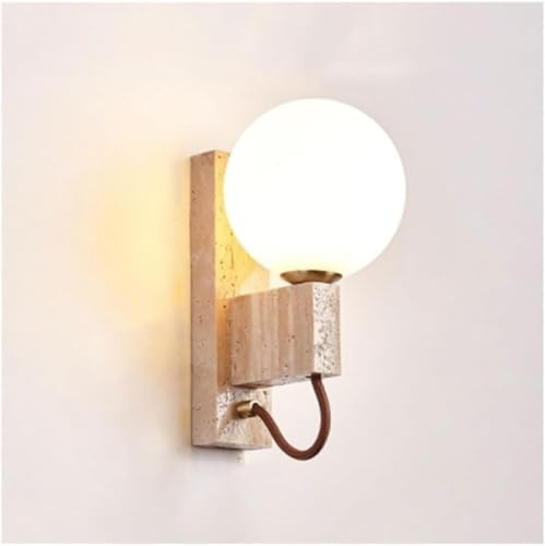 Apliques de Pared japoneses de Vidrio Simple con Interruptor, lámpara de Pared Estilo luminaria montada para Cocina, Isla, Dormitorio, Sala de Estar, Comedor, Base G9.