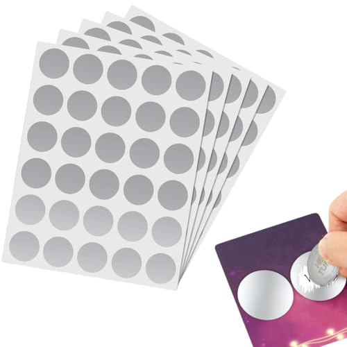 150 piezas Pegatinas, 25mm Tarjeta Rasca Pegatinas, Scratch Sticker (Plata)