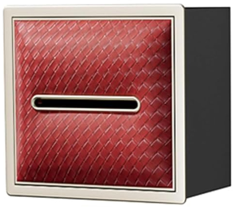 Organizer per nicchia e parete in acciaio inossidabile, scatola per fazzoletti integrata e scaffale per interni, mensola decorativa per bagno (rosso, 20 x 18 x 12,5 cm)
