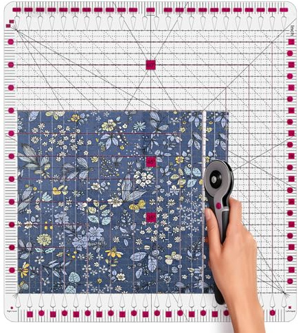 Règle matelassée avec fentes 35,5 x 32 cm Accessoire patchwork | Règle de couture - Règle de couture en acrylique - Règle de matelassage pour couture, couture et patchwork