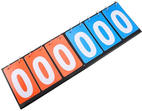 MERRYHAPY Tableau de Score à Six Chiffres Portable en Polyuréthane Chiffres Rouges et Bleus, Compteur de Score pour Compétitions Sportives de Basket-Ball et Tennis