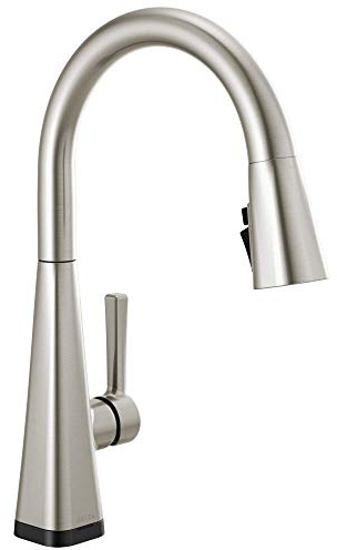 Delta Faucet Lenta Touch Kitchen Faucet Brushed Nickel, Kitchen Sink Faucets with Pull Down Sprayer, Touch2O Technology, SpotShield Stainless 19802TZ-SP-DST
