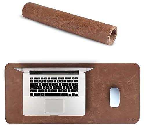 LONDO Genuine Leather Extended Mouse Pad - 74x33.5cm Desk Mat - Smooth & Non-Slip Surface