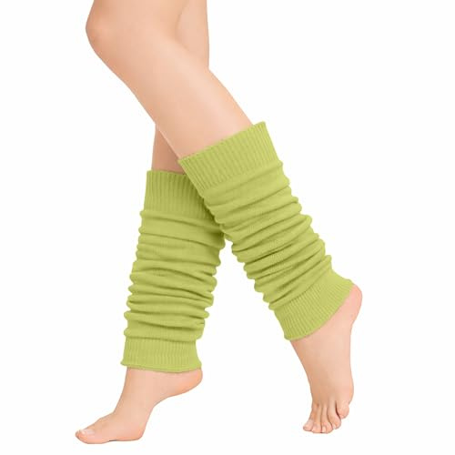 The Fancy Dress Angies Fashion Luxurious Ladies 80's Dance Plain Ribbed Leg Warmers Neon Leg warmers in Hot Pink 12 Colours