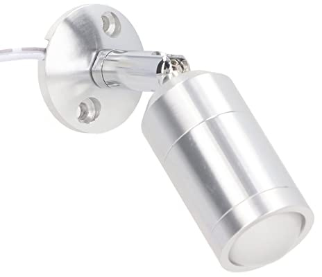 Zerodis LED Spotlight Mini LED Showcase Wall Light Dimmable Display Cabinet Spotlight Adjustable Angle Light for Jewelry Cabinets Shelves Silver AC 220V (Warm White Light 3000K)